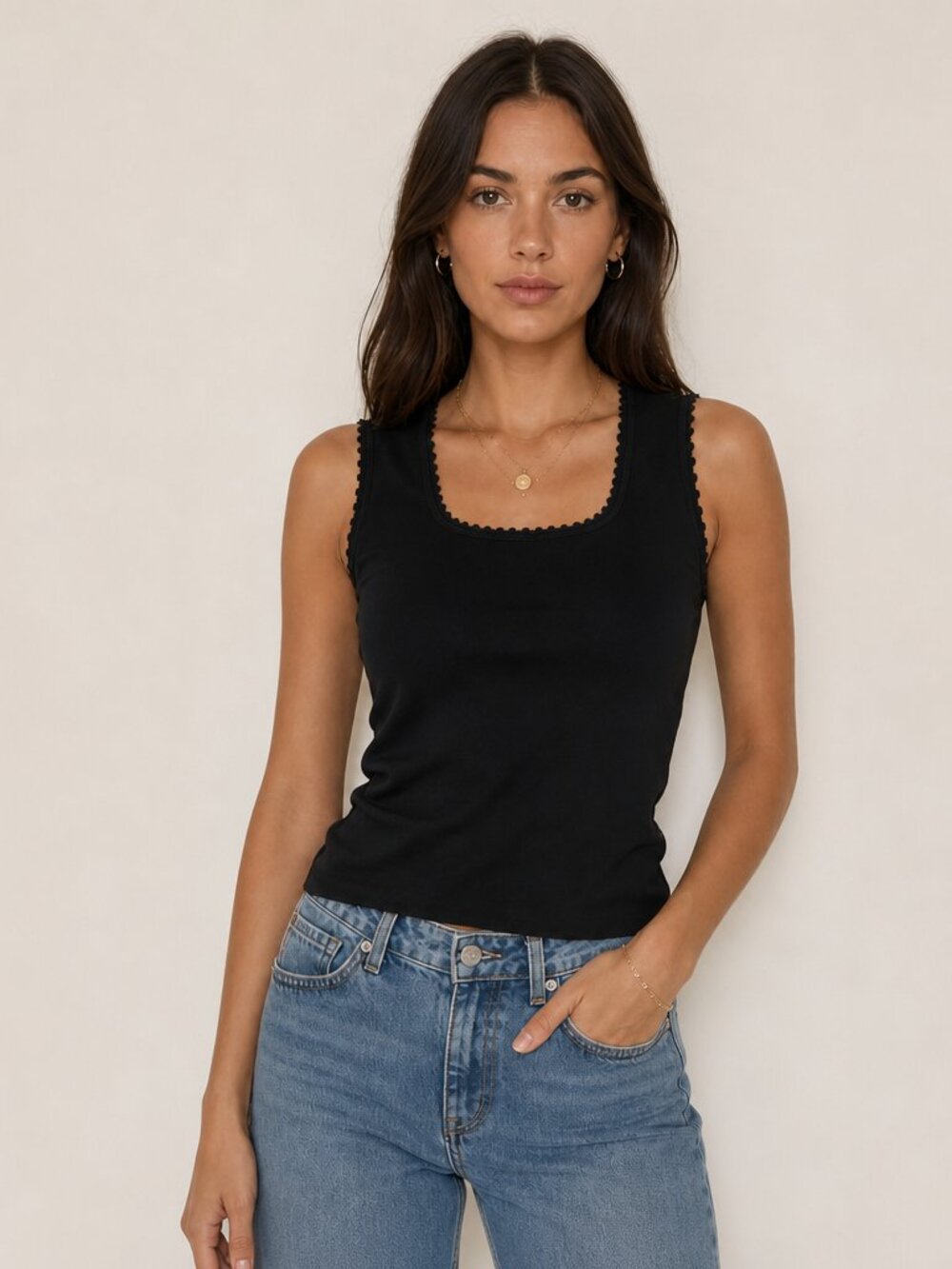 Debbie Morgan Square Neck Tank Top